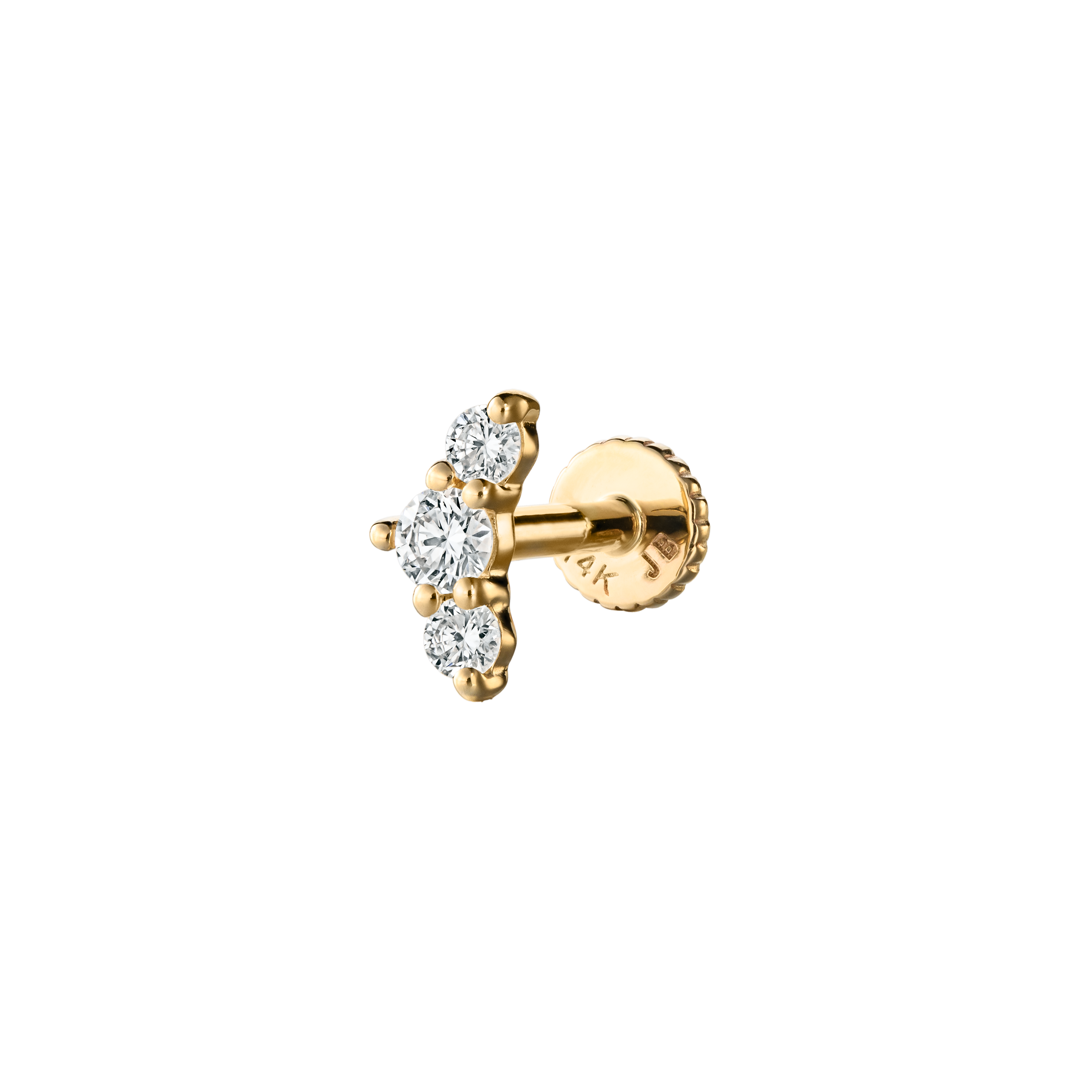 PANDORA MINI - Diamond & Gold Labret Earring