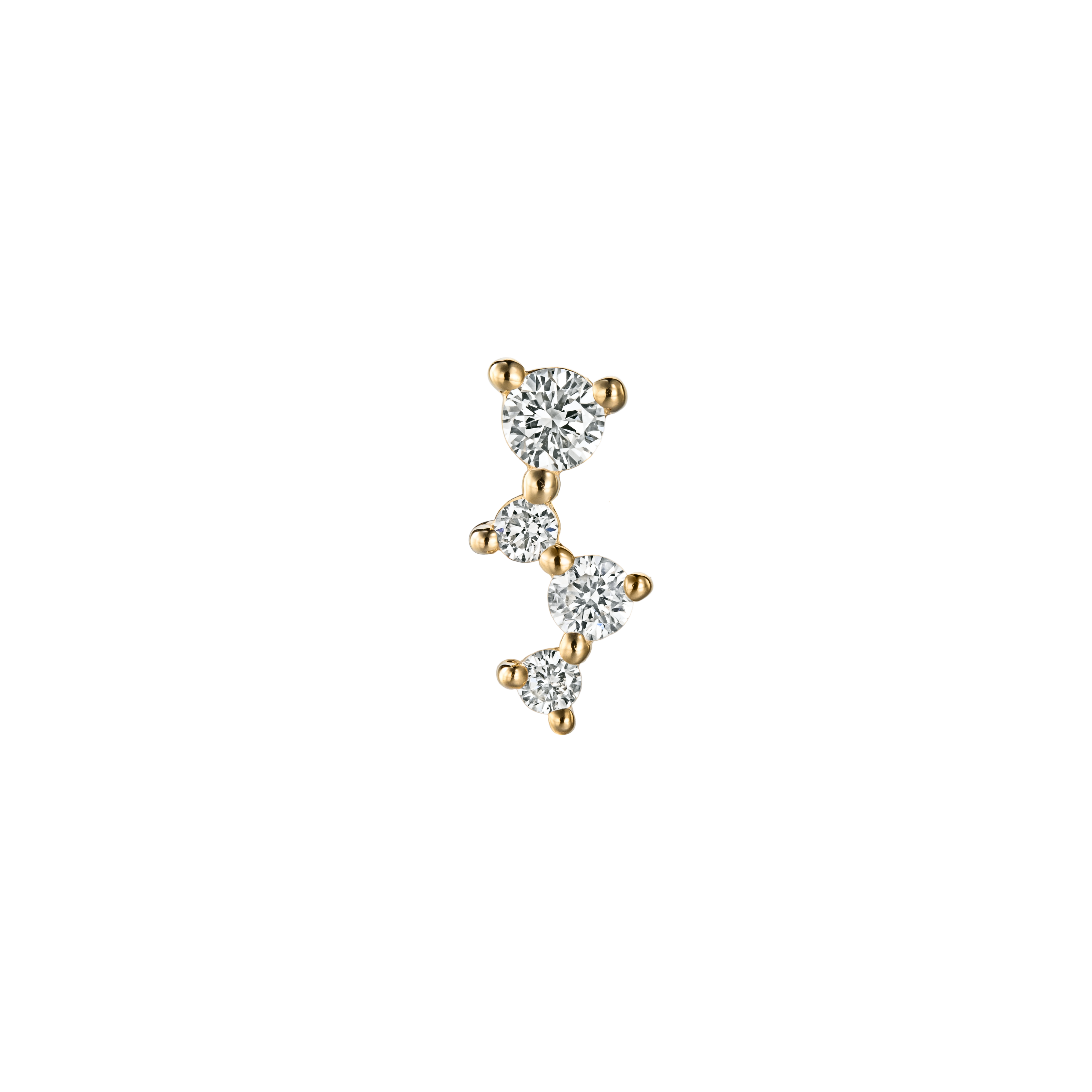CALVIN - Diamond & Gold Crawling Labret Earring