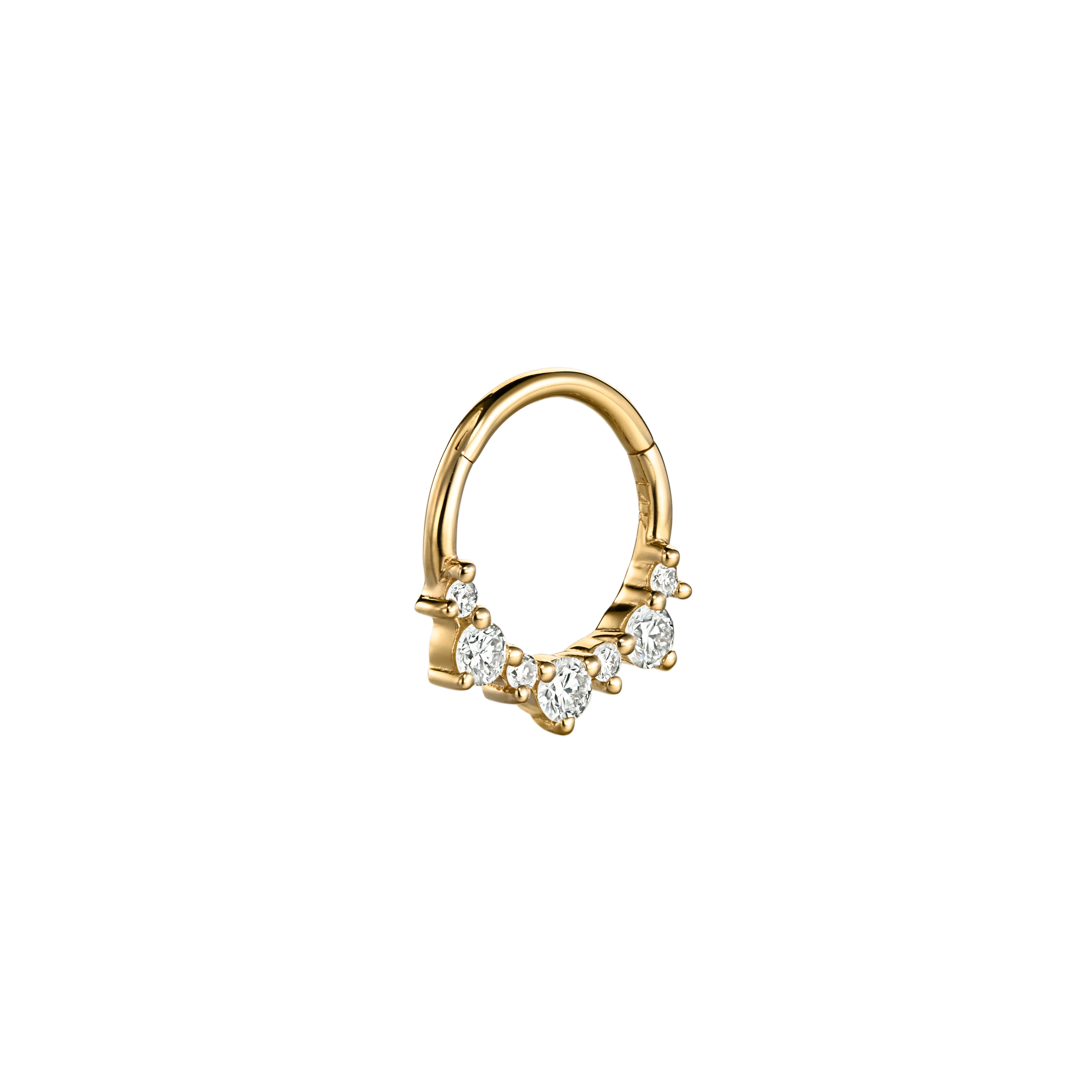 LINDA - Gold & Diamond Hoop Earring