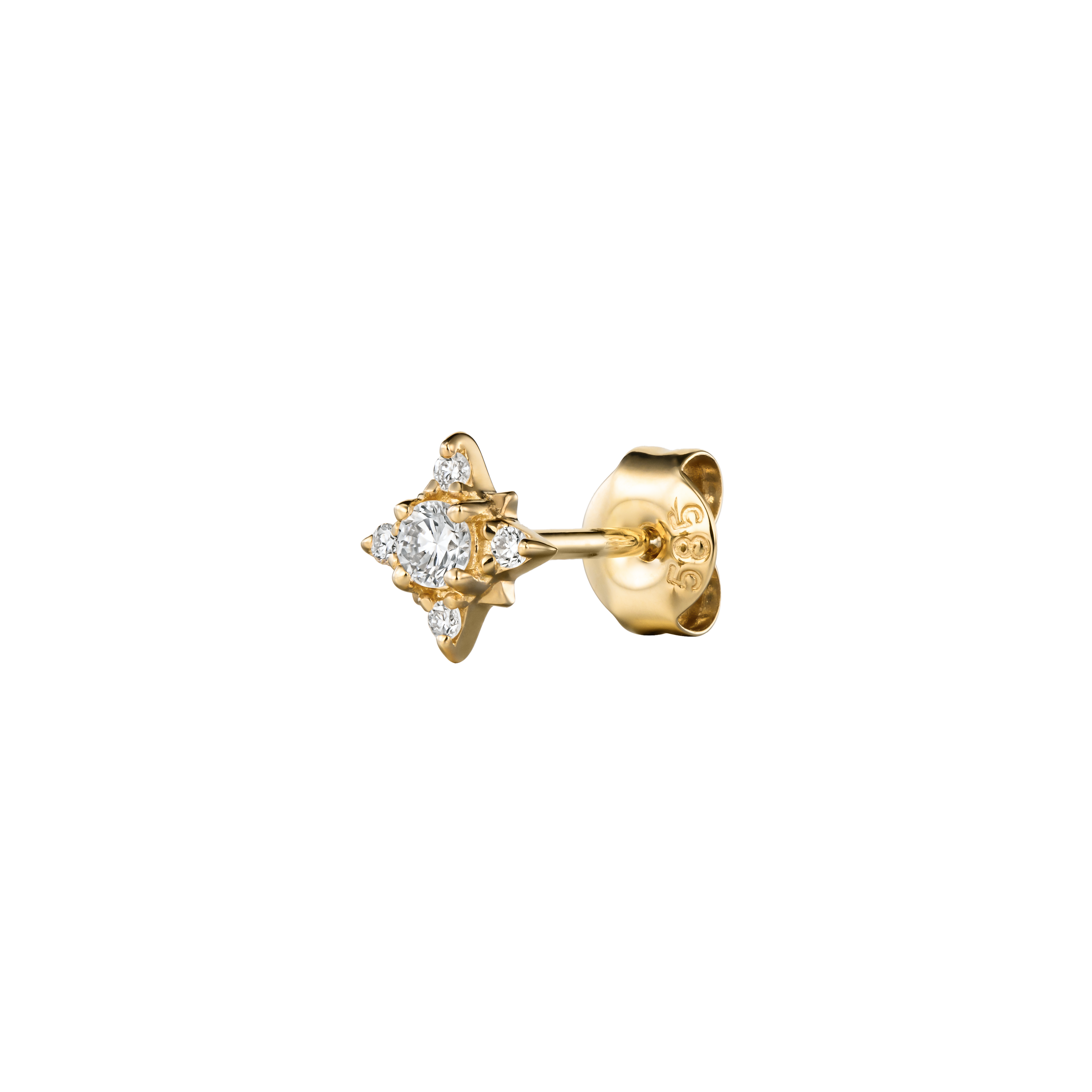 CHRISTIAN - Diamond & Gold Pin Earring
