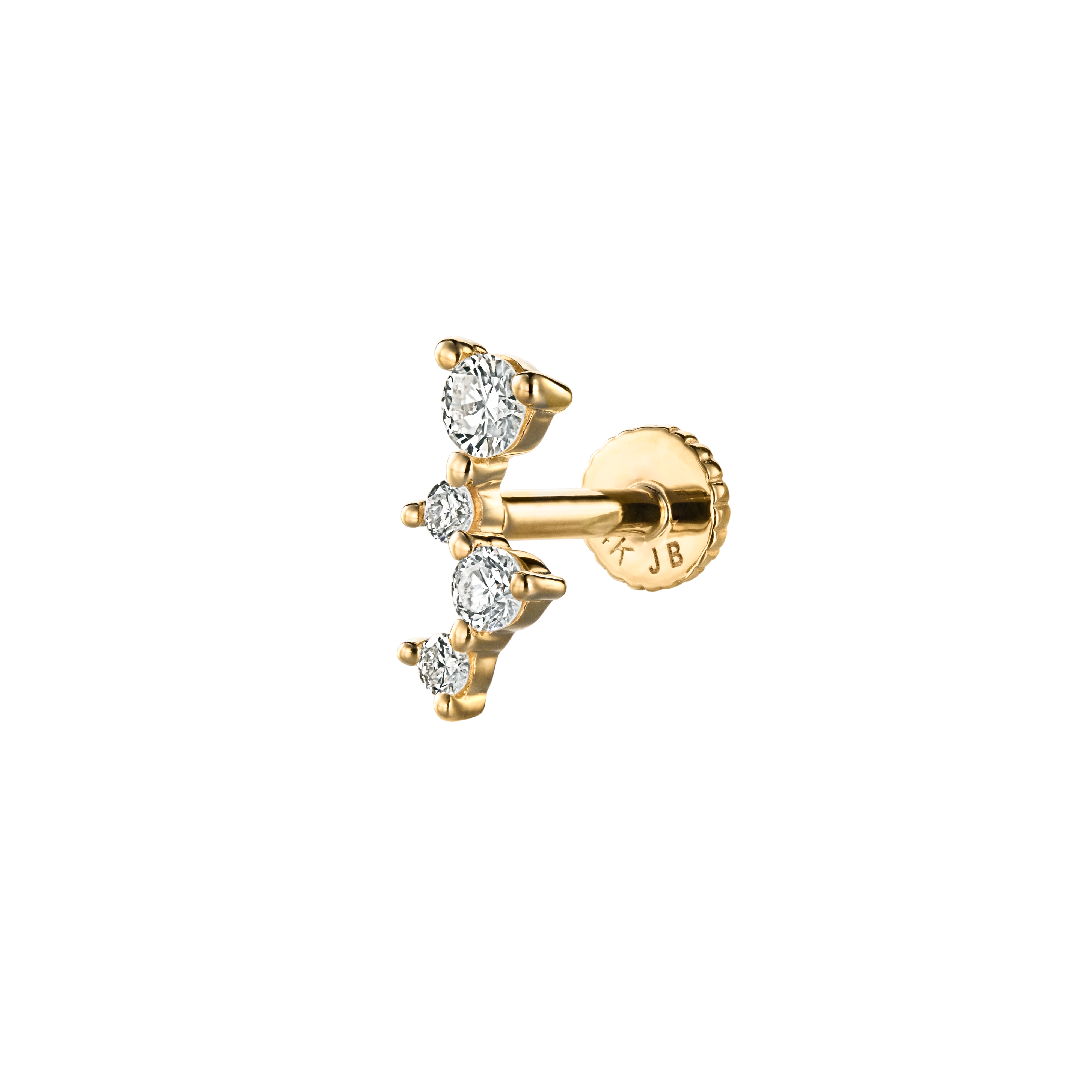 CALVIN - Diamond & Gold Crawling Labret Earring